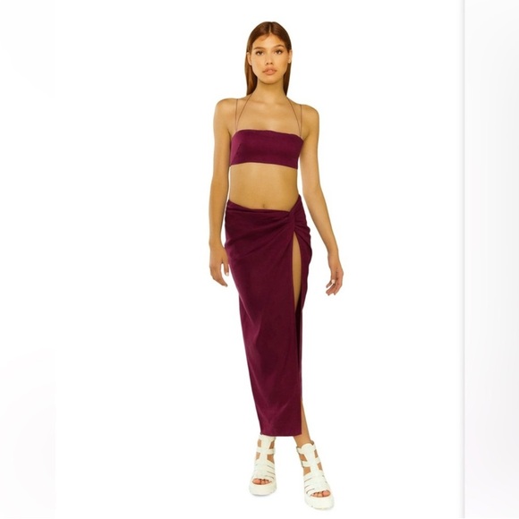 Lisa Maree Dresses & Skirts - Lisa Maree plum linen skirt set XS